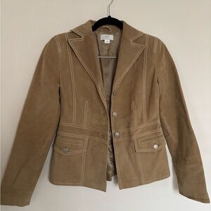 LOFT Camel Suede Blazer with